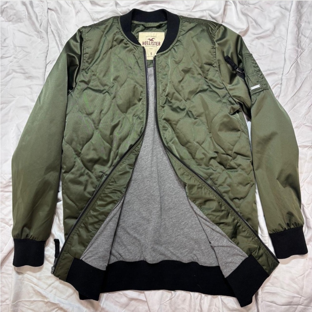 Hollister Men's Olive Bomber Jacket
